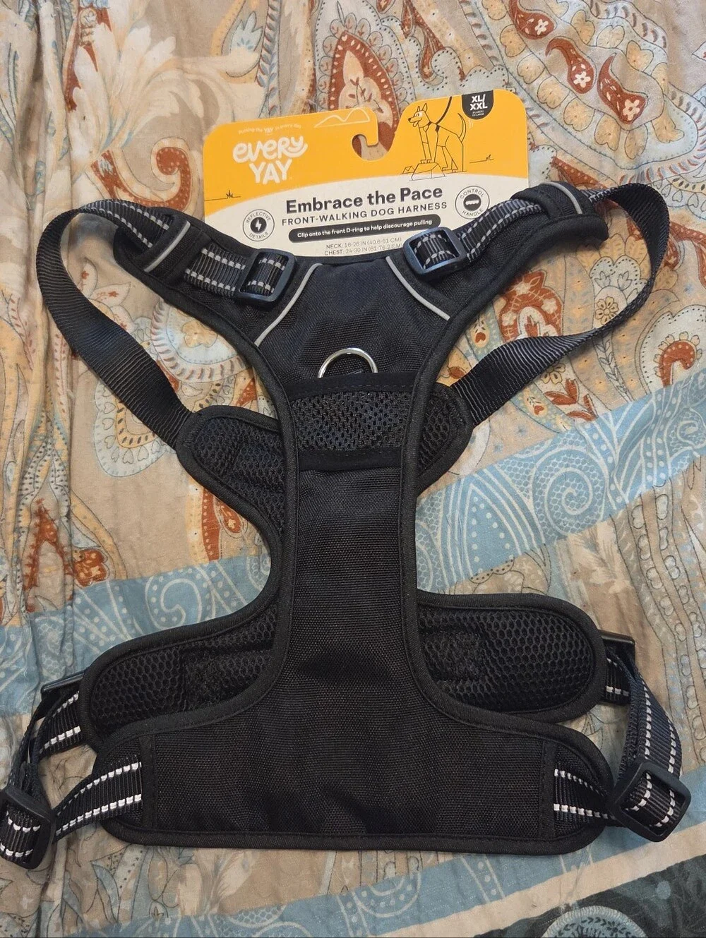 EveryYay Embrace the Pace Black Front Walking Dog HarnessX-Large/XX-Large